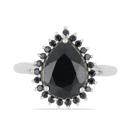 BUY 925 SILVER NATURAL BLACK ONYX GEMSTONE HALO RING